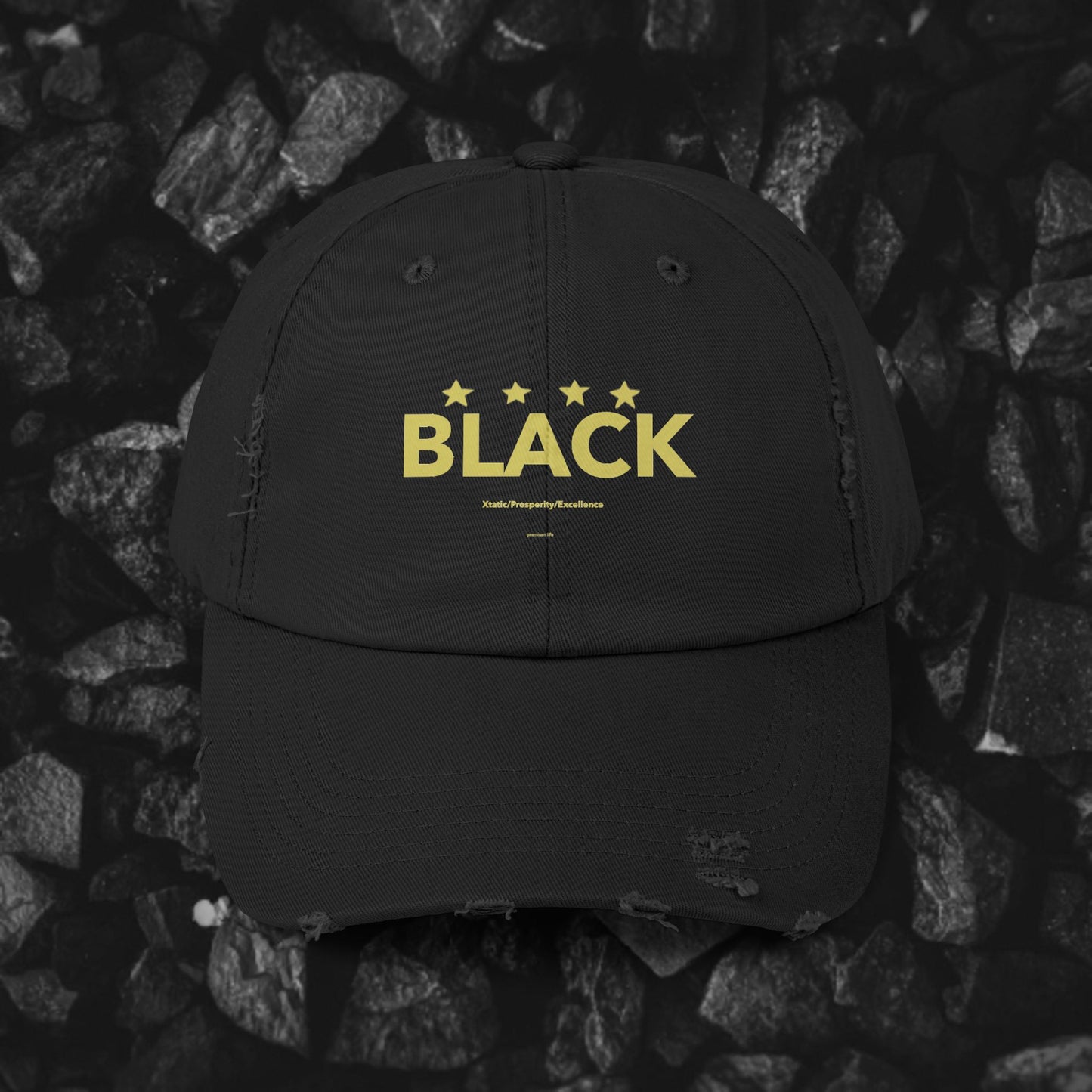 Black Xtatic Distressed Cap