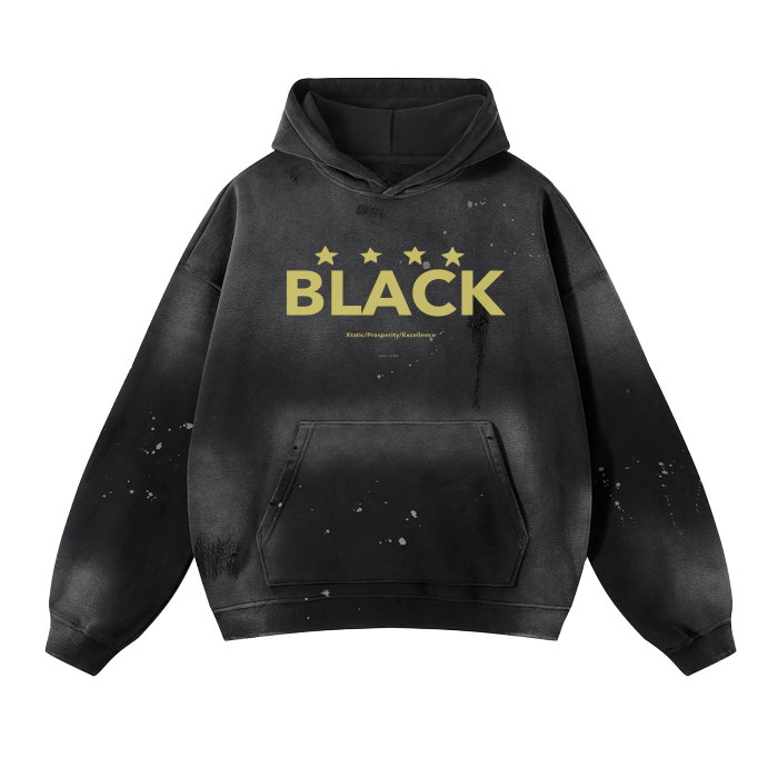 Vintage “Black” Fleece Hoodie