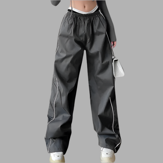 Elastic Baggy Track Pants