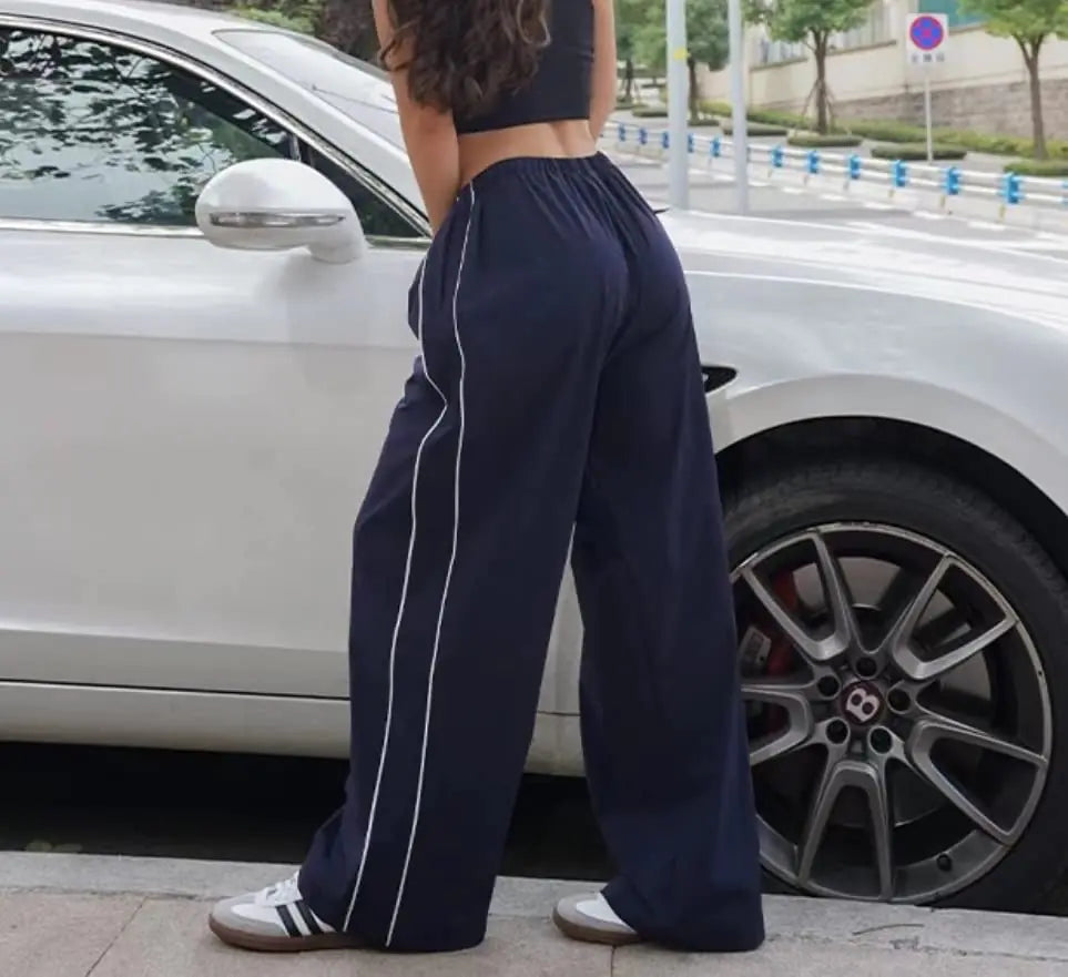 Elastic Baggy Track Pants